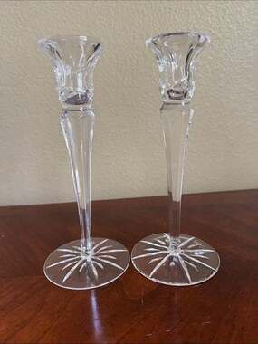 Crystal Taper Candle Holders Oneida Kenwood - Set of 2